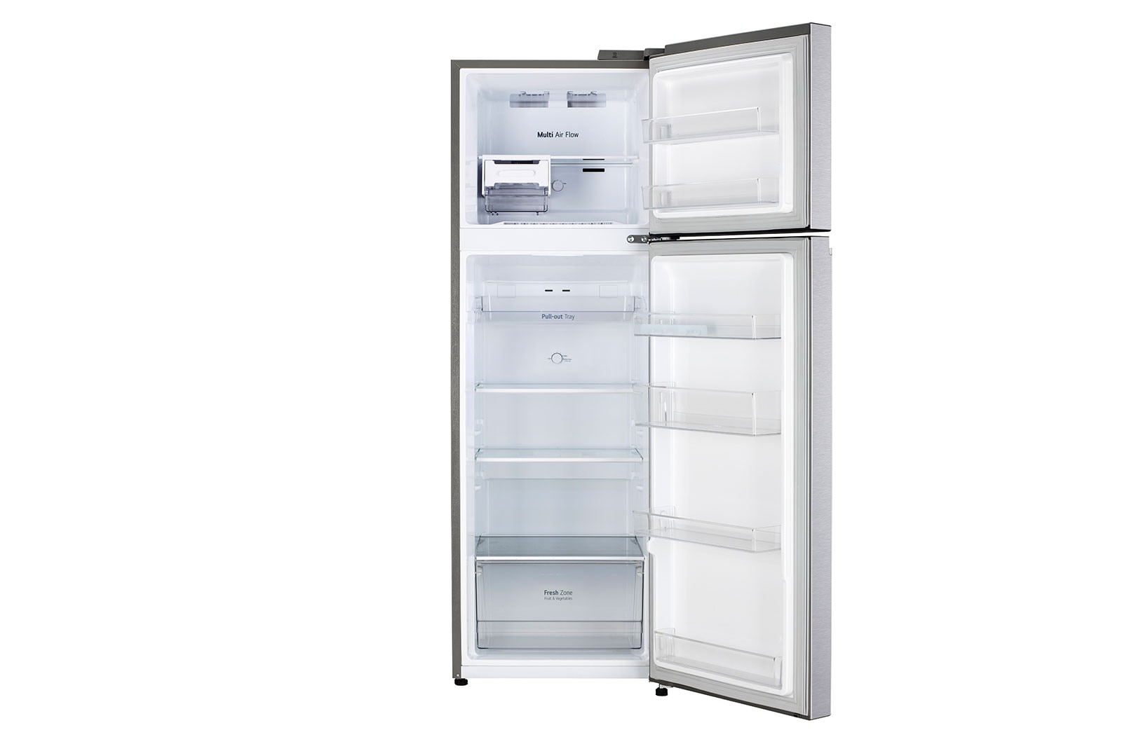 LG 272L Double Door Refrigerator, Convertible, Smart Diagnosis™, Dazzle Steel Finish, 2 Star, GL-N312SDSY