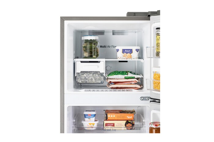 LG 272L Double Door Refrigerator with Smart Diagnosis™, Multi Air Flow, MOIST ‘N’ FRESH, Shiny Steel Finish, 2 Star, GL-N312SPZY