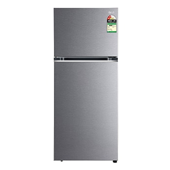 Front view of LG 380L, 2 Star, Smart Inverter Compressor, Dazzle Steel Finish, Frost-Free Double Door Refrigerator GL-N412SDSY