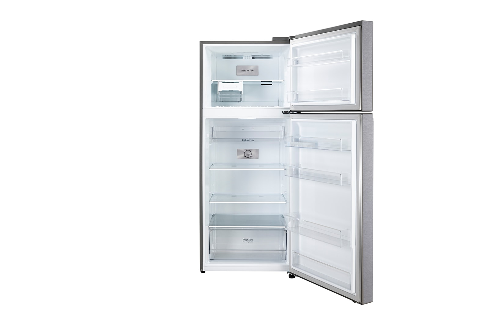 LG 380L, 2 Star, Smart Inverter Compressor, Dazzle Steel Finish, Frost-Free Double Door Refrigerator, GL-N412SDSY