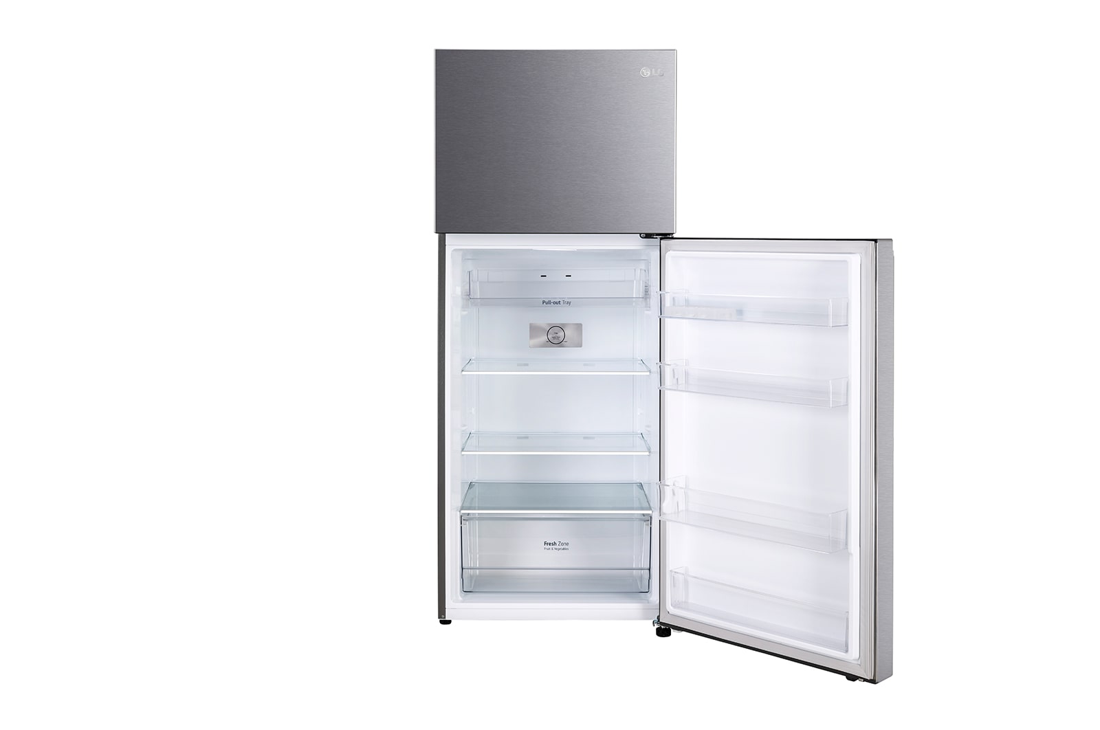 LG 380L, 2 Star, Smart Inverter Compressor, Dazzle Steel Finish, Frost-Free Double Door Refrigerator, GL-N412SDSY