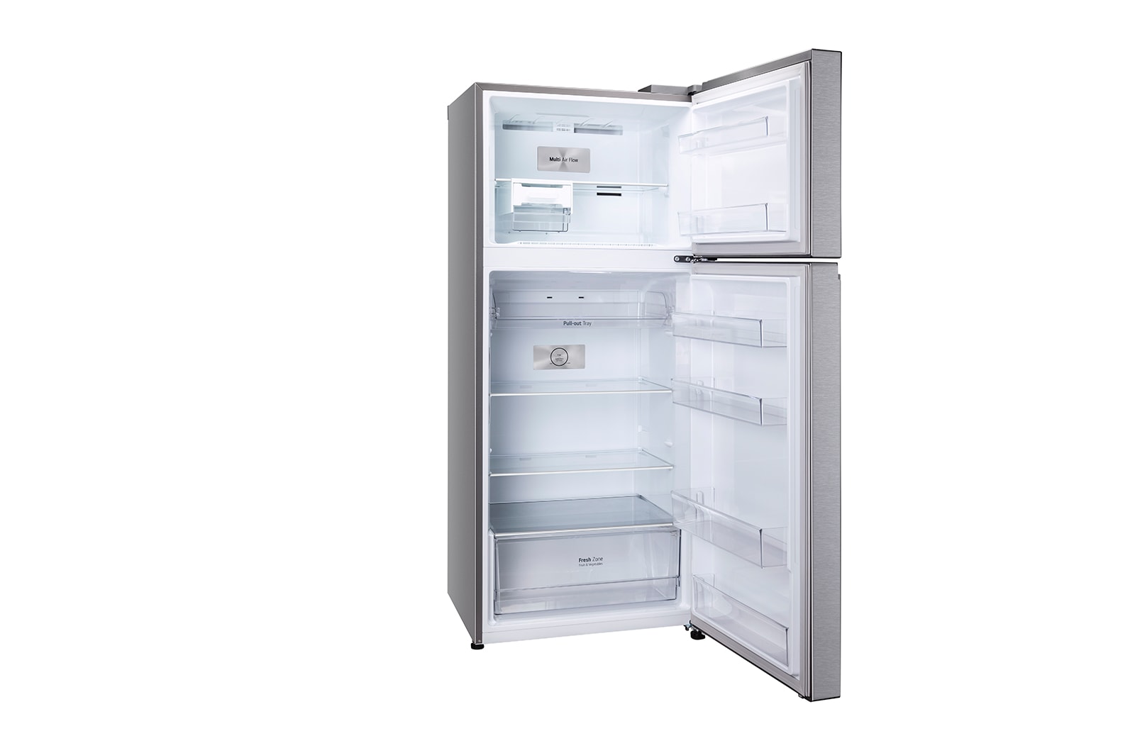 LG 380L, 2 Star, Smart Inverter Compressor, Dazzle Steel Finish, Frost-Free Double Door Refrigerator, GL-N412SDSY