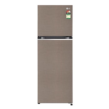 Front view of LG 242 L Double Door Refrigerator, Convertible, Smart Diagnosis™, Fawn Steel, 3-Star GL-S262SFSX
