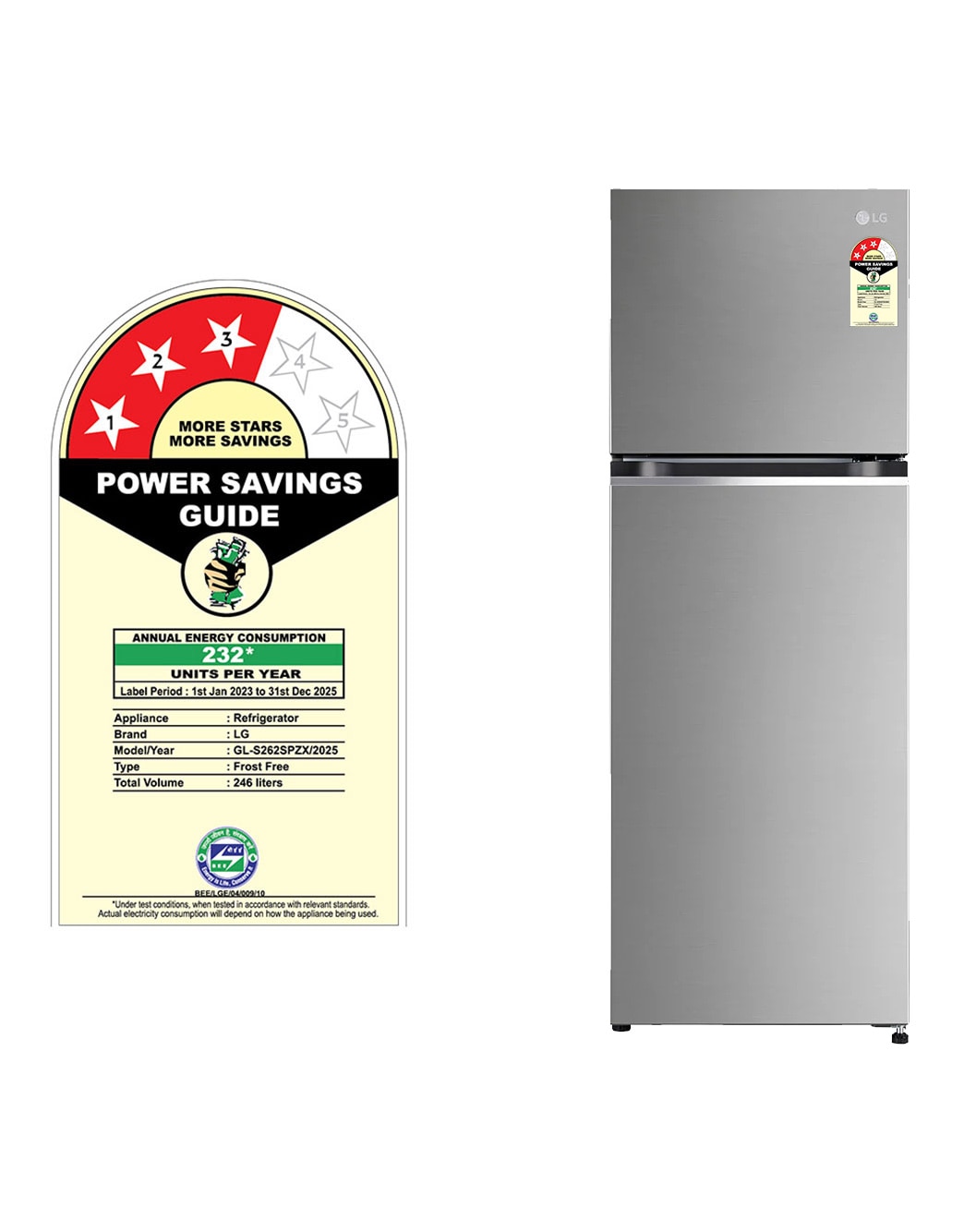 246L 2 Door Convertible Refrigerator - GL-S262SPZX | LG India