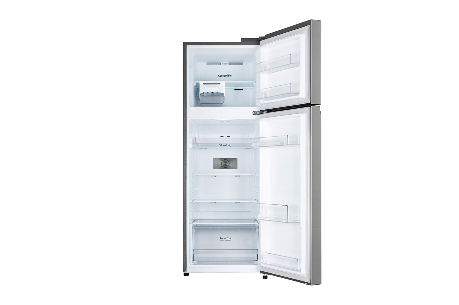 LG 246L Double Door Refrigerator, Convertible, Smart Diagnosis™, Shiny Steel Finish, 3 Star, GL-S262SPZX