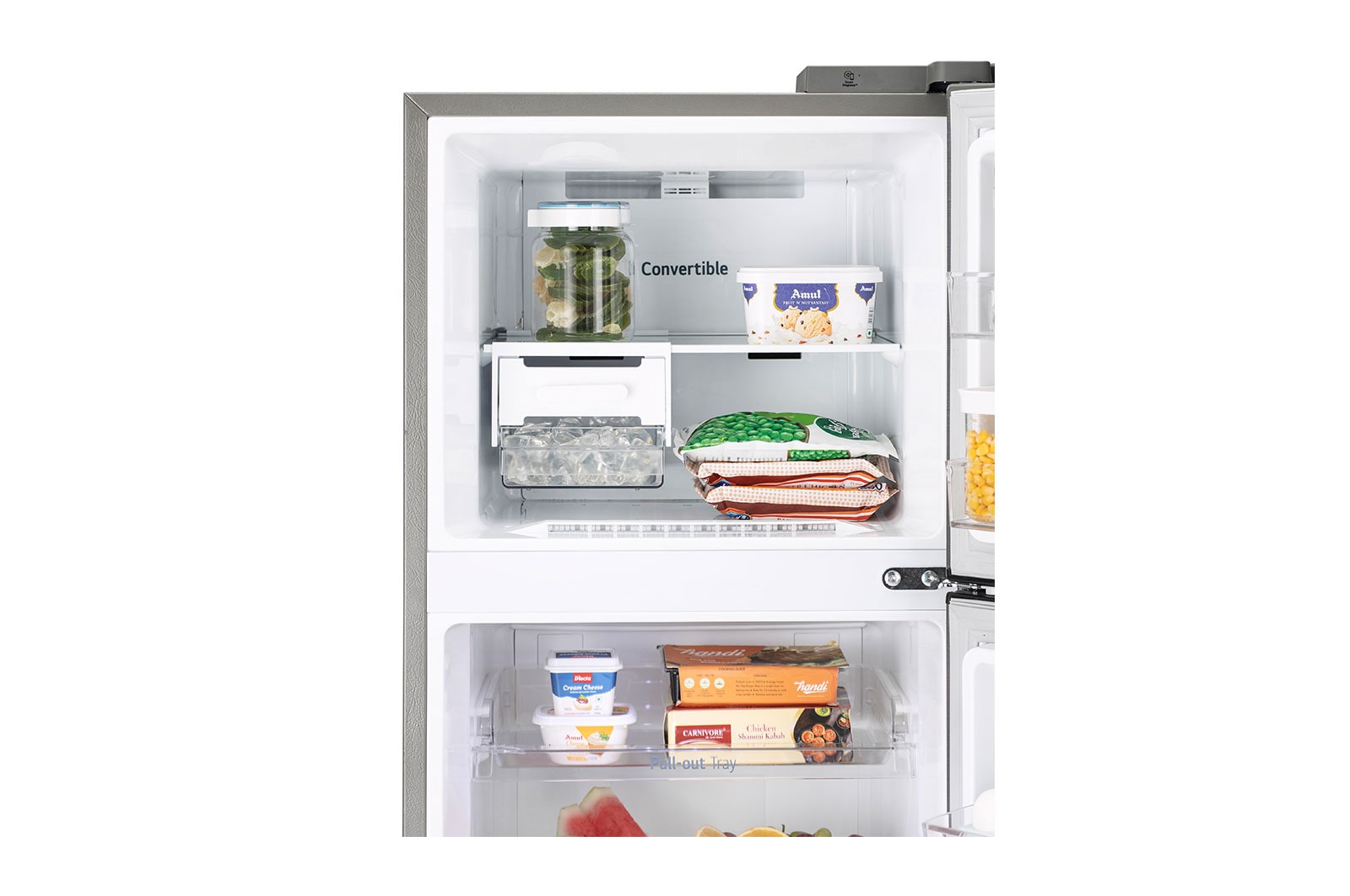 LG 246L Double Door Refrigerator, Convertible, Smart Diagnosis™, Shiny Steel Finish, 3 Star, GL-S262SPZX