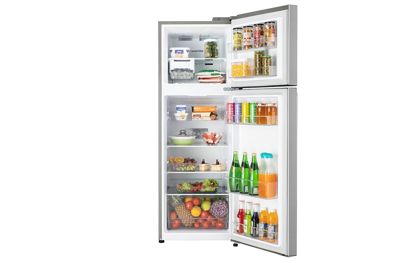 LG 246L Double Door Refrigerator, Convertible, Smart Diagnosis™, Shiny Steel Finish, 3 Star, GL-S262SPZX