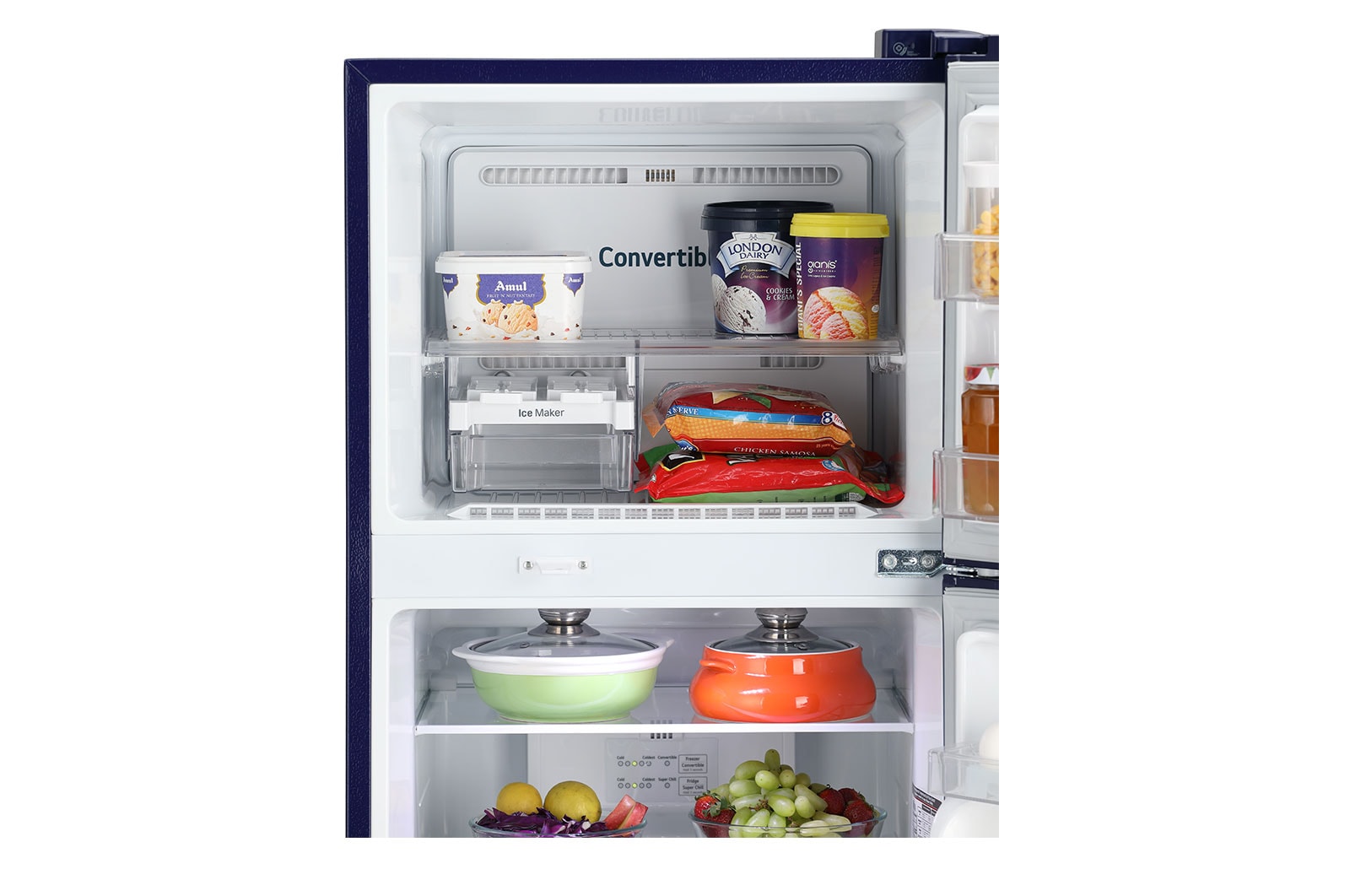 LG 240L Double Door Refrigerator, MOIST ‘N’ FRESH, Blue Charm Finish, 2 Star, GL-S292RBCY