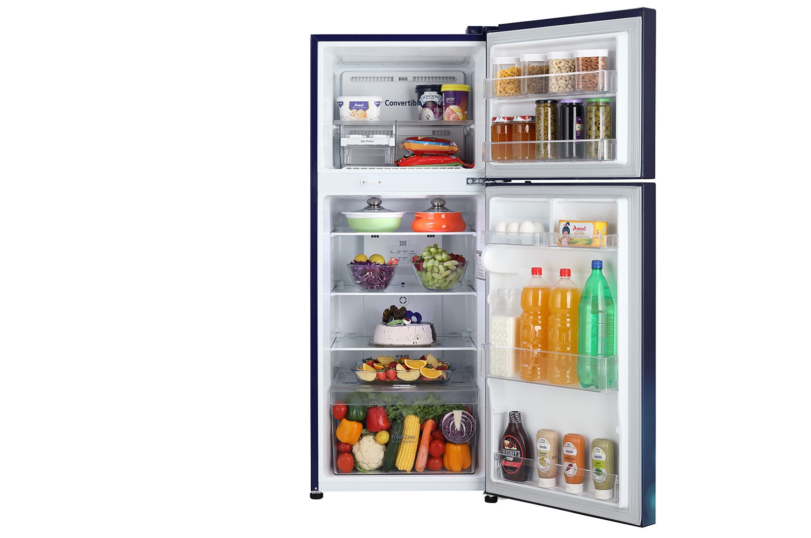 LG 240L Double Door Refrigerator, MOIST ‘N’ FRESH, Blue Charm Finish, 2 Star, GL-S292RBCY