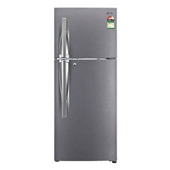 Front view of  LG 240L Convertible Double Door Refrigerator, Multi Air Flow, Auto Smart Connect™, High Gloss Finish, 3 Star GL-S292RDSX