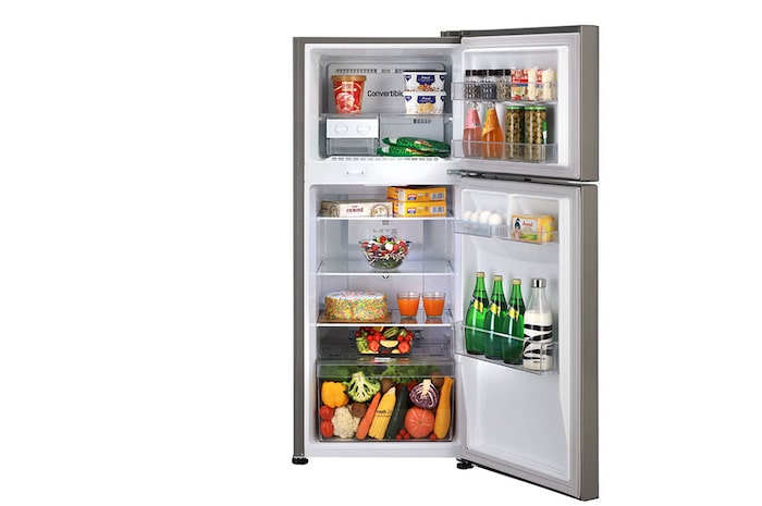 LG 240L Double Door Refrigerator, Convertible, Shiny Steel Finish, 2 Star, GL-S292RPZY