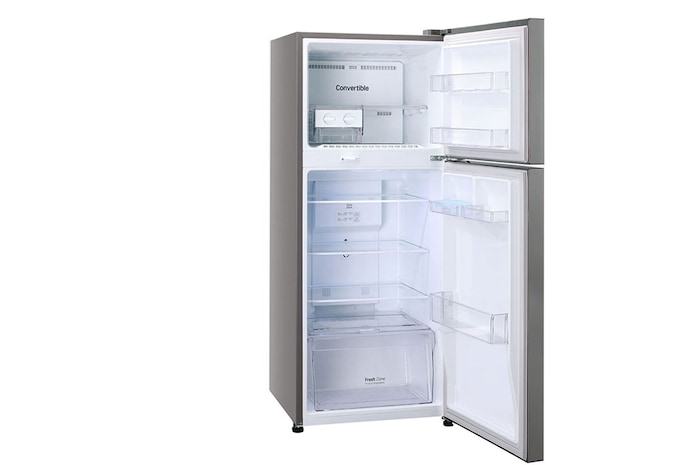 LG 240L Double Door Refrigerator, Convertible, Shiny Steel Finish, 2 Star, GL-S292RPZY