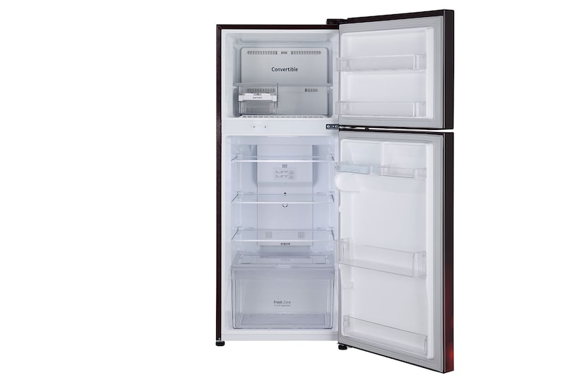 LG 240L Double Door Refrigerator, Convertible, Scarlet Charm Finish, 2 Star, GL-S292RSCY