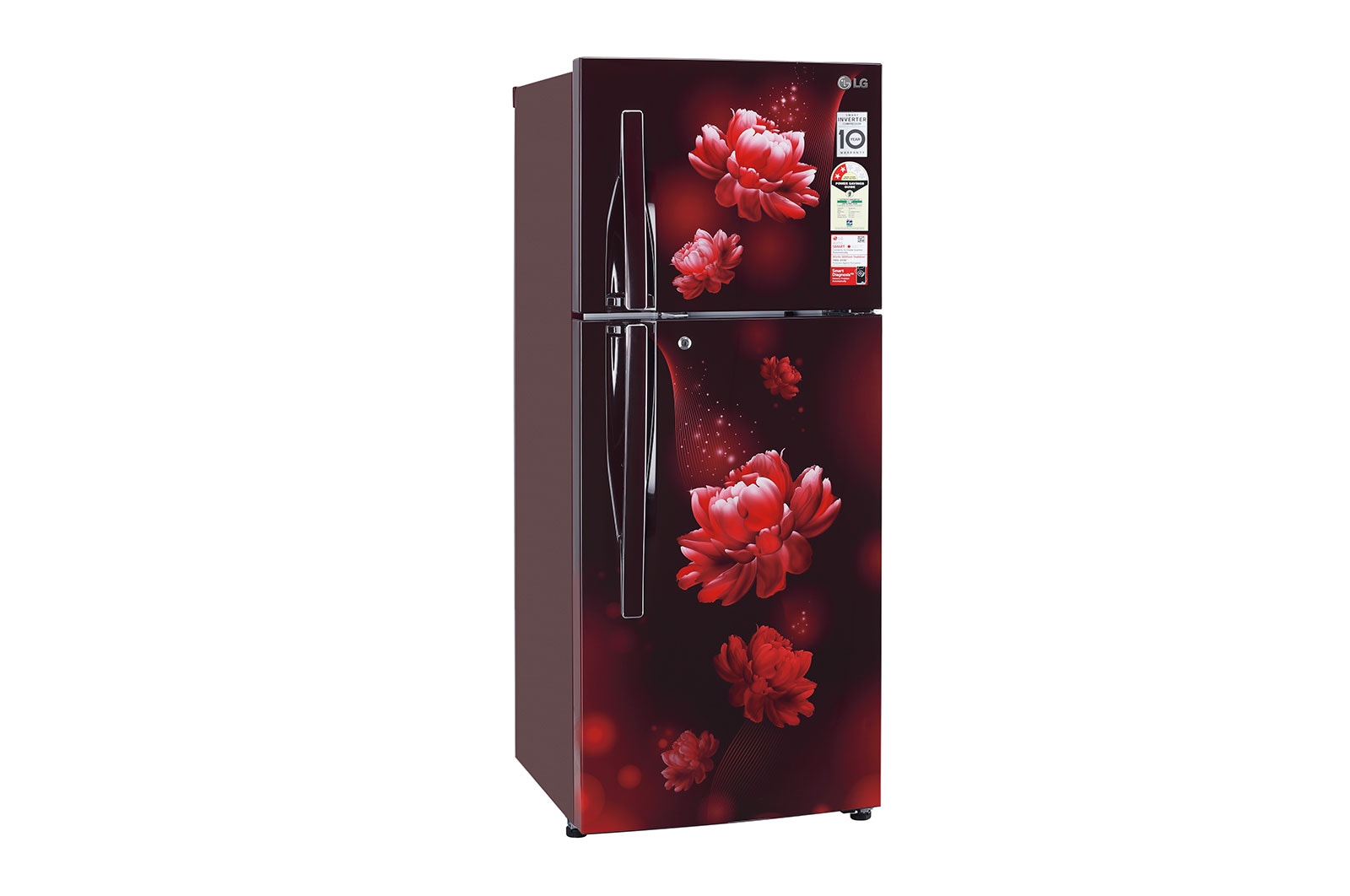 LG 240L Double Door Refrigerator, Convertible, Smart Diagnosis™, Scarlet Charm Finish, 2 Star, GL-S292RSCY