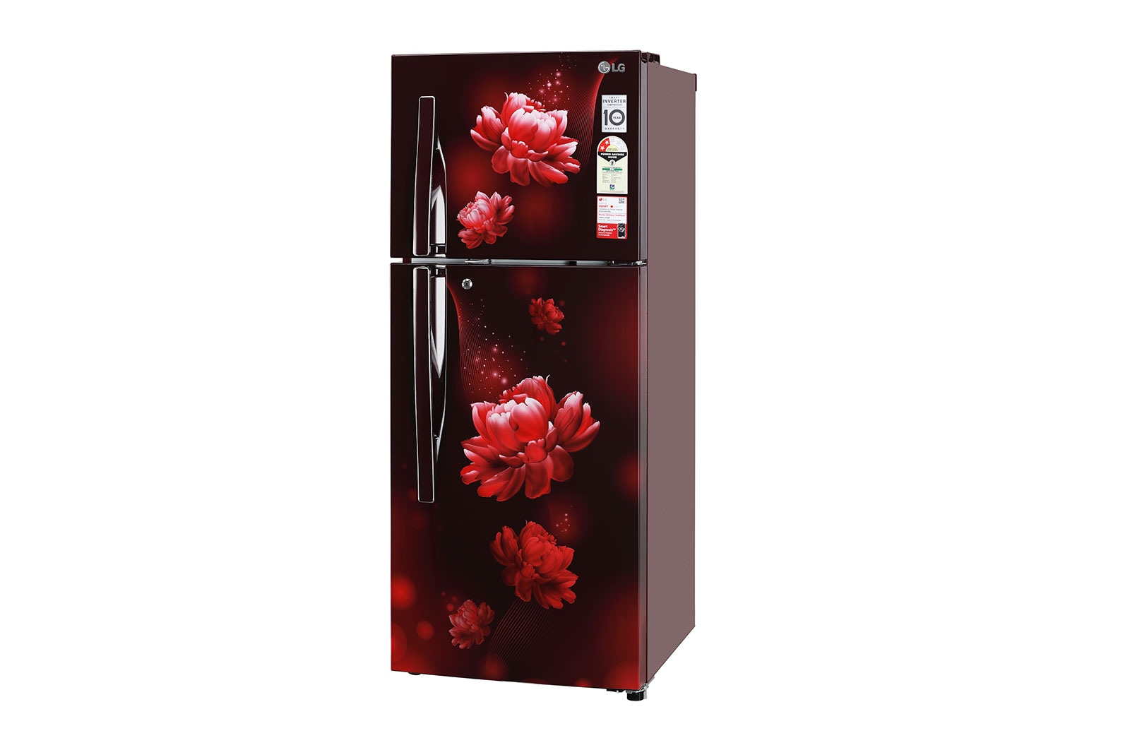 LG 240L Double Door Refrigerator, Convertible, Smart Diagnosis™, Scarlet Charm Finish, 2 Star, GL-S292RSCY