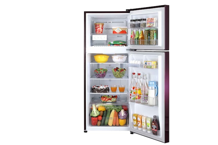 LG-GL-S292SRWY-Refrigerators-Front-View-Door-Open-With-Content