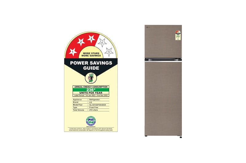 LG GL-S312SFSX Double Door Refrigerators Front View with label