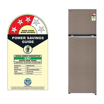 LG GL-S312SFSX Double Door Refrigerators Front View with label