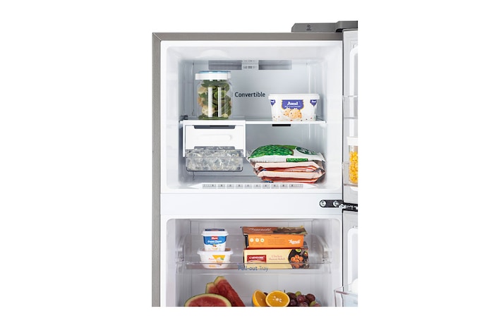 LG 272L Double Door Refrigerator, Convertible, Multi Air Flow, Shiny Steel, 2 Star, GL-S312SPZY