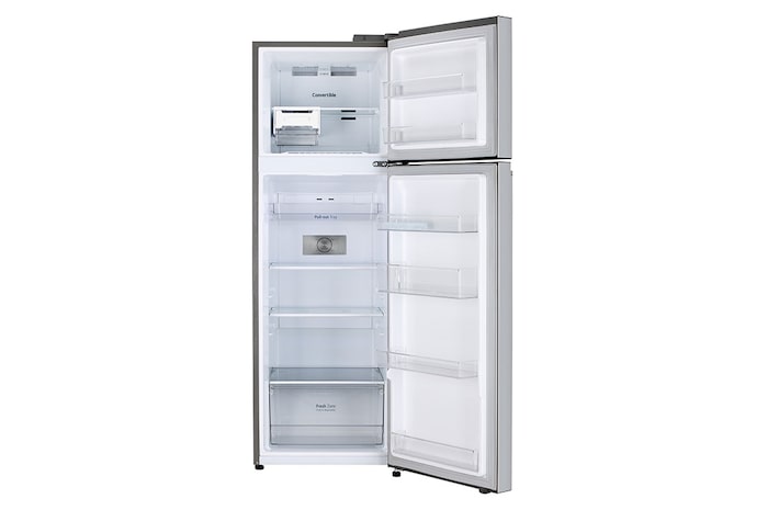 LG 272L Double Door Refrigerator, Convertible, Multi Air Flow, Shiny Steel, 2 Star, GL-S312SPZY