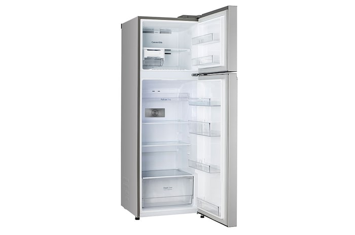LG 272L Double Door Refrigerator, Convertible, Multi Air Flow, Shiny Steel, 2 Star, GL-S312SPZY