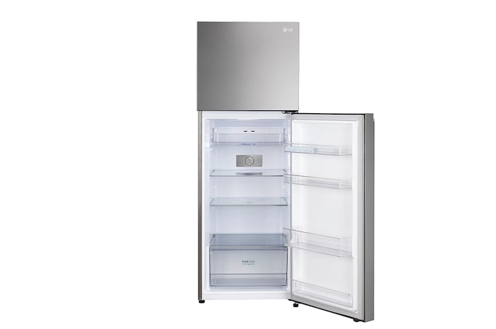 LG 322L, Double Door Refrigerator, Smart Diagnosis™, Smart Inverter Compressor, Shiny Steel Finish, 2 Star, GL-S342SPZY