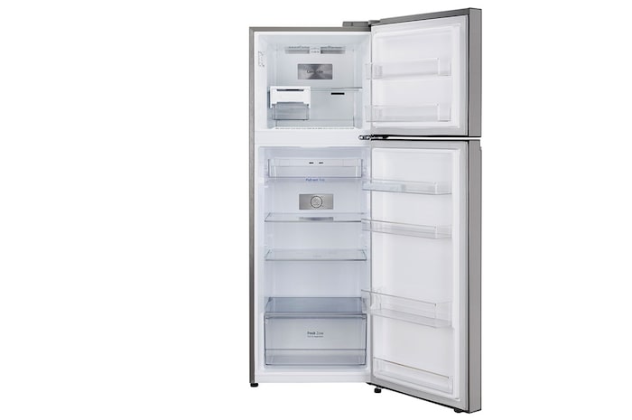 LG 322L, Double Door Refrigerator, Smart Diagnosis™, Smart Inverter Compressor, Shiny Steel Finish, 2 Star, GL-S342SPZY