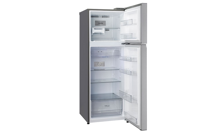 LG 322L, Double Door Refrigerator, Smart Diagnosis™, Smart Inverter Compressor, Shiny Steel Finish, 2 Star, GL-S342SPZY
