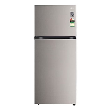 Front view of LG 322L Double Door Refrigerator, Convertible, Multi Air Flow, Urban Steel, 2 Star GL-S342SUSY