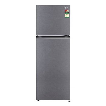 Front view of LG 343L, 3 Star, Smart Inverter Compressor, Convertible, Dazzle Steel Finish, Frost-Free Double Door Refrigerator GL-S382SDSX