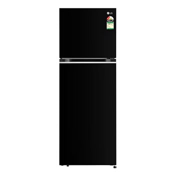 Front view of LG 343L Double Door Refrigerator, Convertible, Smart Diagnosis, Ebony Sheen, 2 Star GL-S382SESY