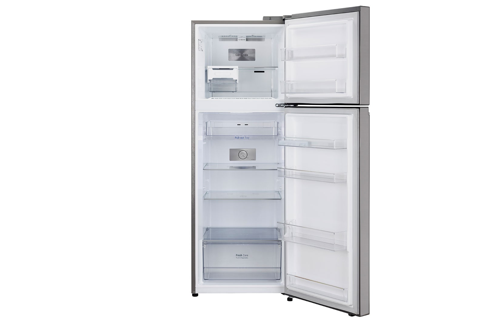 LG 343L Double Door Refrigerator, Convertible, Smart Diagnosis™, Shiny Steel Finish, 2 Star, GL-S382SPZY