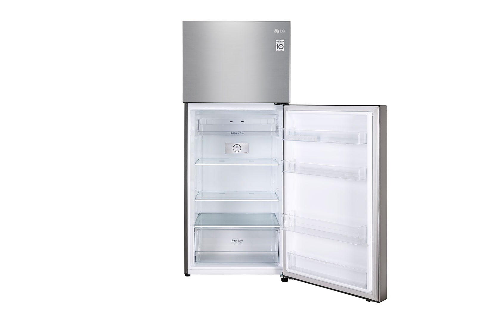 LG 380L, Double Door Refrigerator Smart Inverter Compressor, Moist ‘N’ Fresh, Convertible in Shiny Steel Finish, 2-Star, GL-S412SPZY
