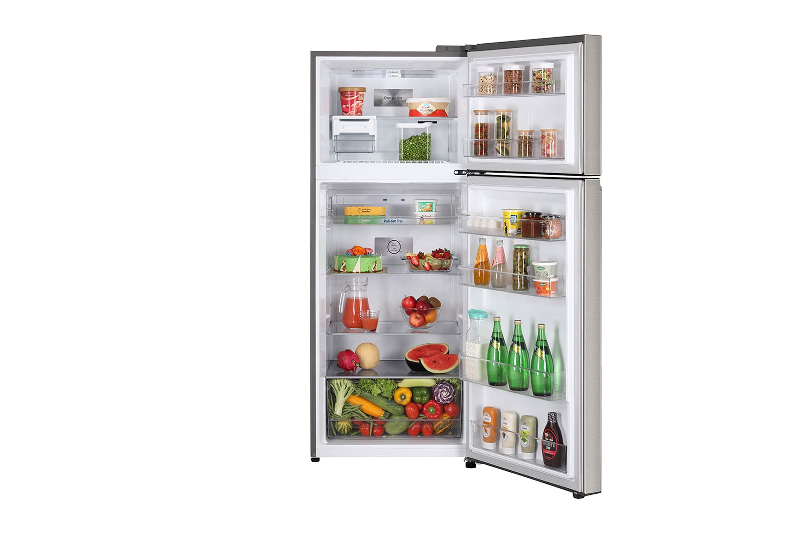 LG 380L Double Door Refrigerator , Convertible ,Smart Diagnosis ,Urban Steel Finish 2, GL-S412SUSY
