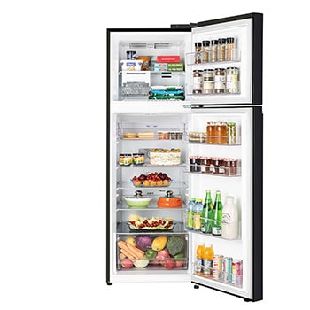 front view door open with food