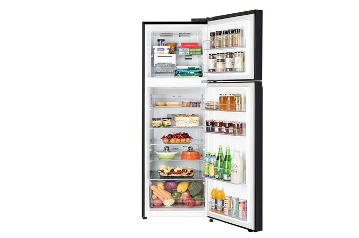front view door open with food