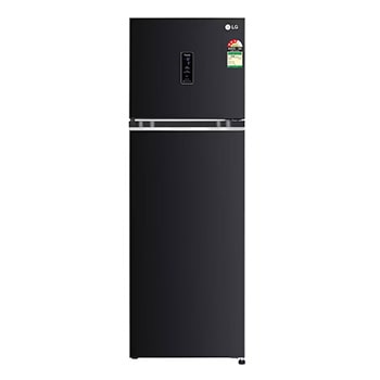 Front view of LG 272L Double Door Refrigerator, Wi-Fi Convertible, Door Cooling+™, Ebony Sheen Finish, 3 Star GL-T312TESX