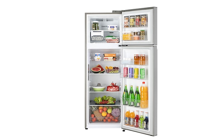 LG 272L Double Door Refrigerator, LG ThinQ™, Wi-Fi Convertible, Door Cooling+™, Shiny Steel, 3 Star, GL-T312TPZX