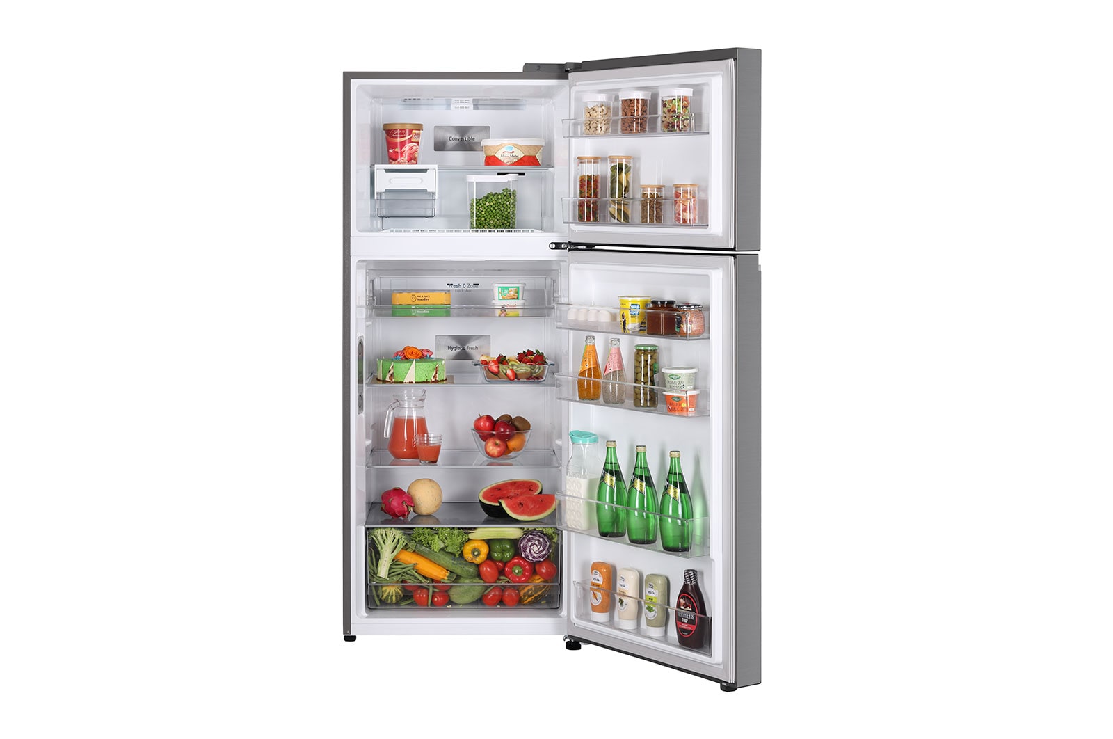 LG 380L, 3 Star, Smart Inverter Compressor, Convertible, Wi-Fi, Door Cooling™, Shiny Steel Finish, Frost-Free Double Door Refrigerator, GL-T412VPZX
