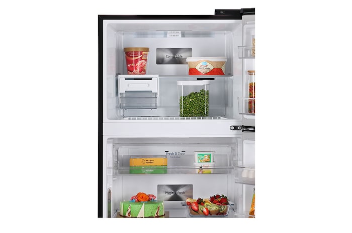 LG 398L Double Door Refrigerator, Convertible, Wi-Fi, Door Cooling™, Ebony Sheen Finish, 3 Star, GL-T422VESX