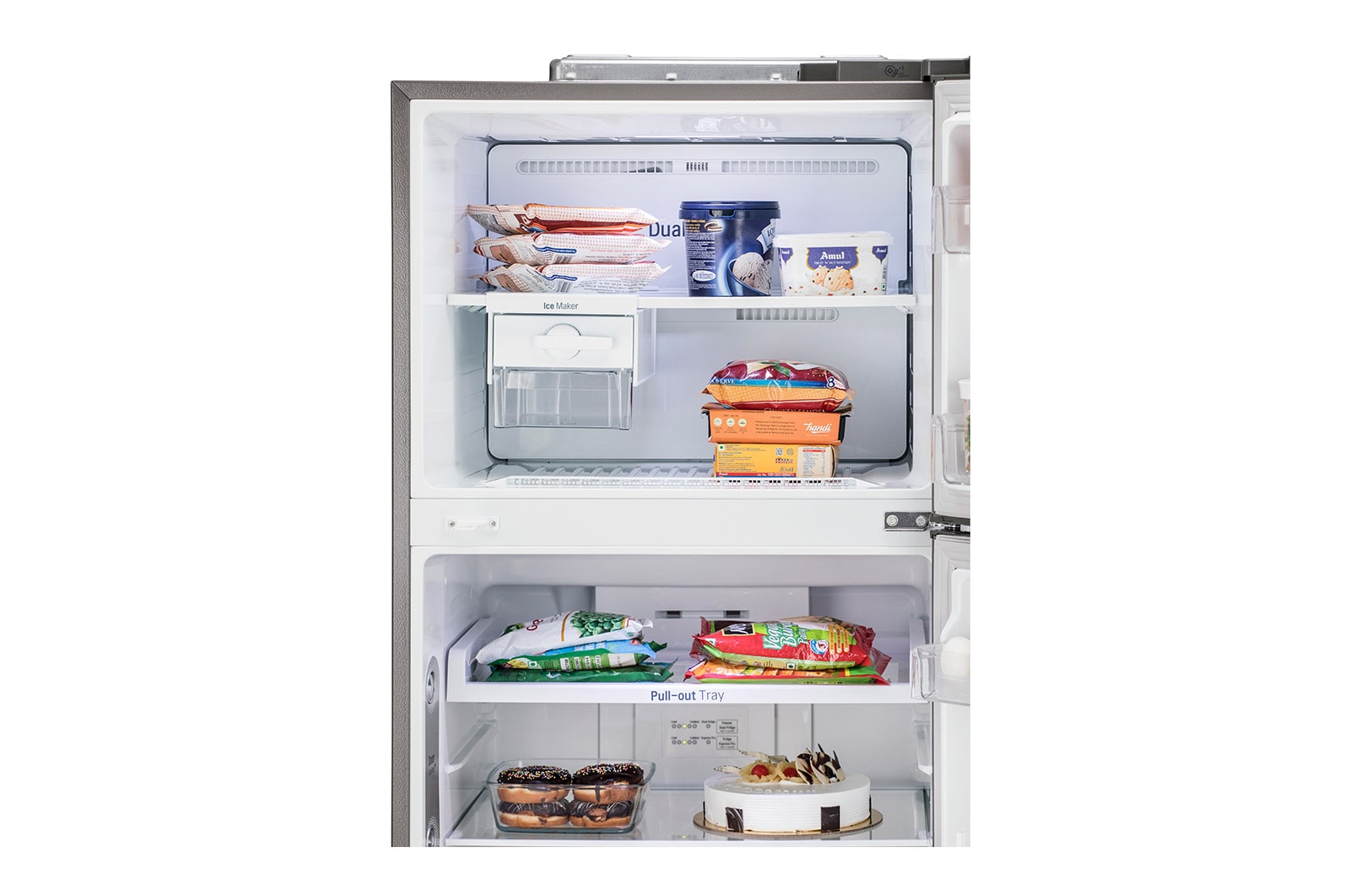LG 412L, 1 Star, Smart Inverter Compressor, Convertible, Door Cooling™, Shiny Steel Finish, Frost-Free Double Door Refrigerator, GL-T432APZR