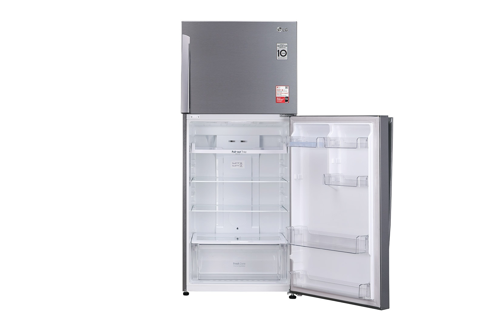 LG 412L, 1 Star, Smart Inverter Compressor, Convertible, Door Cooling™, Shiny Steel Finish, Frost-Free Double Door Refrigerator, GL-T432APZR