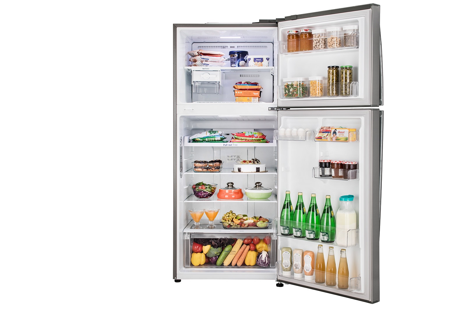 LG 412L, 1 Star, Smart Inverter Compressor, Convertible, Door Cooling™, Shiny Steel Finish, Frost-Free Double Door Refrigerator, GL-T432APZR