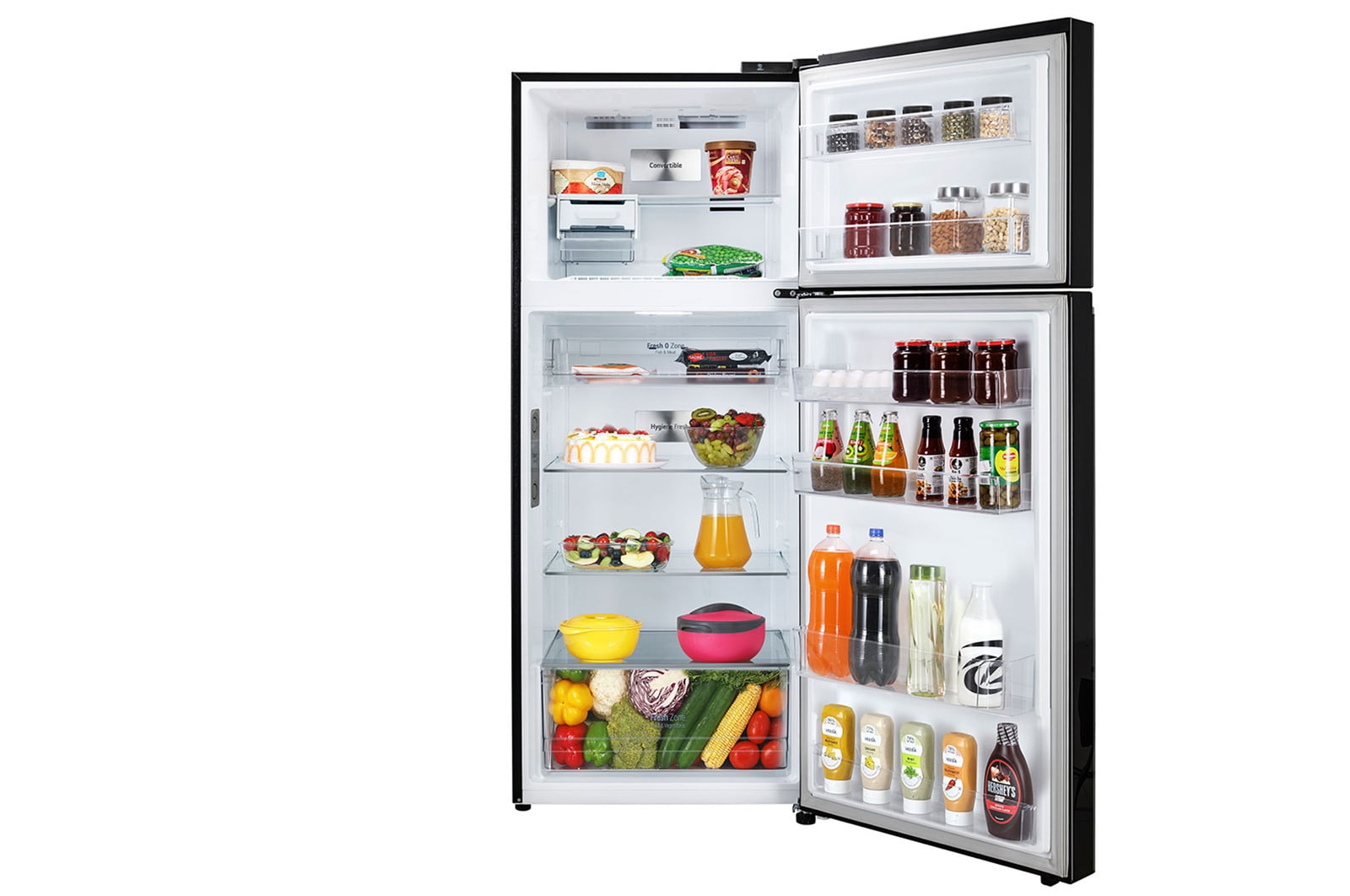 front view door open with food 
