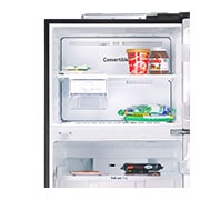 LG 446L, 1 Star, Smart Inverter Compressor, Convertible, Door Cooling™, Ebony Sheen Finish, Frost-Free Double Door Refrigerator, GL-T502AESR