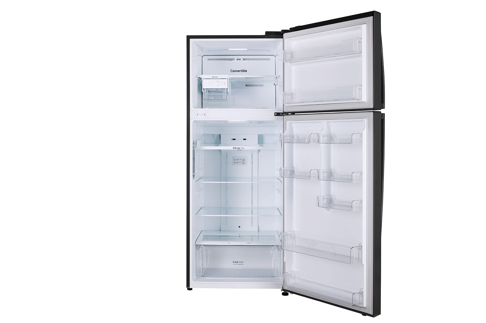 LG 446L, 1 Star, Smart Inverter Compressor, Convertible, Door Cooling™, Ebony Sheen Finish, Frost-Free Double Door Refrigerator, GL-T502AESR