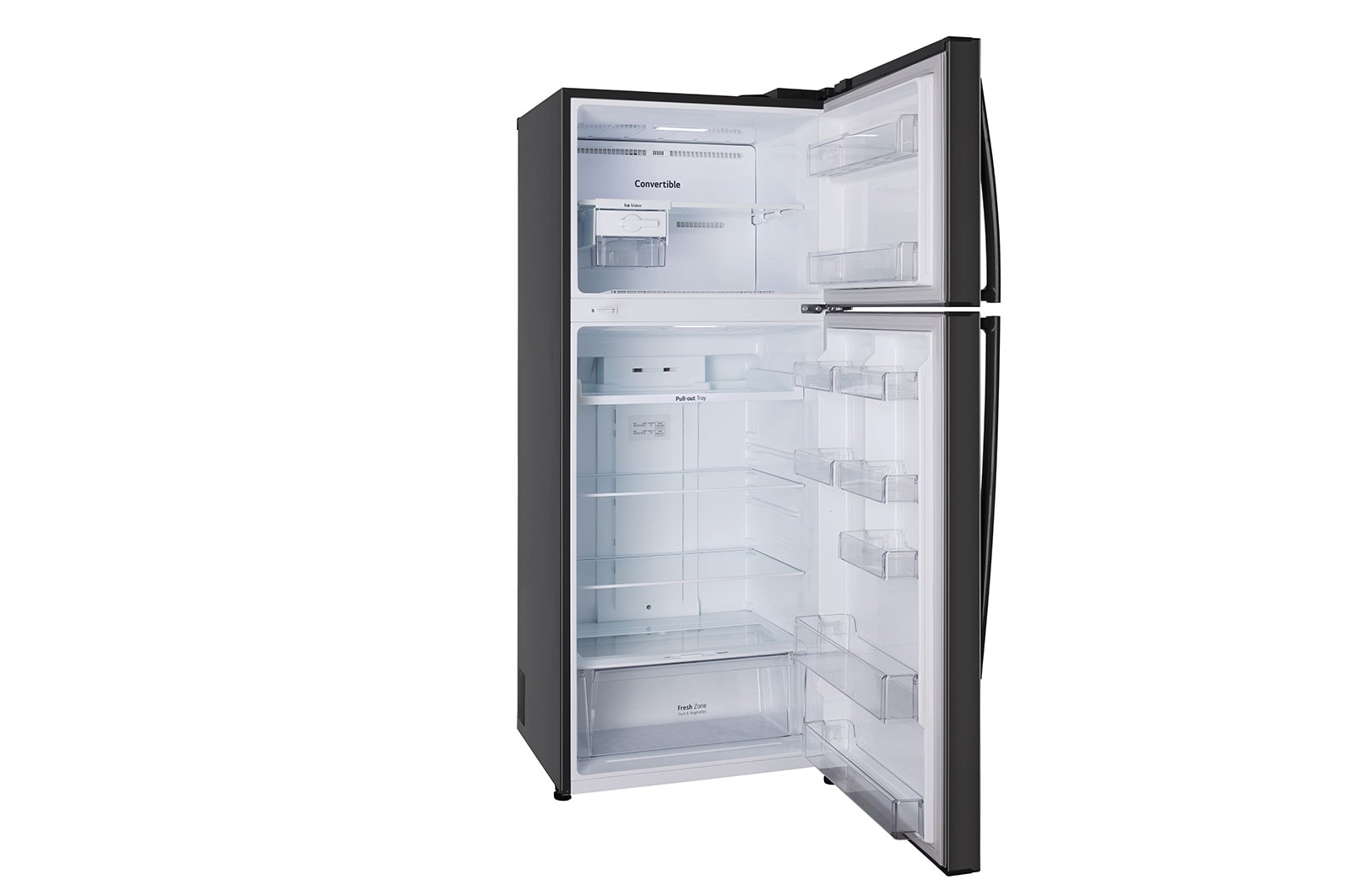 LG 446L, 1 Star, Smart Inverter Compressor, Convertible, Door Cooling™, Ebony Sheen Finish, Frost-Free Double Door Refrigerator, GL-T502AESR