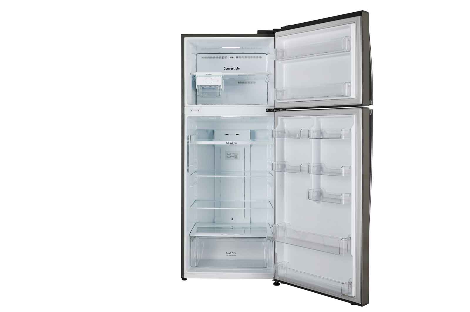 LG 446L, 1 Star, Smart Inverter Compressor, Convertible, Door Cooling™, Shiny Steel Finish, Frost-Free Double Door Refrigerator, GL-T502APZR