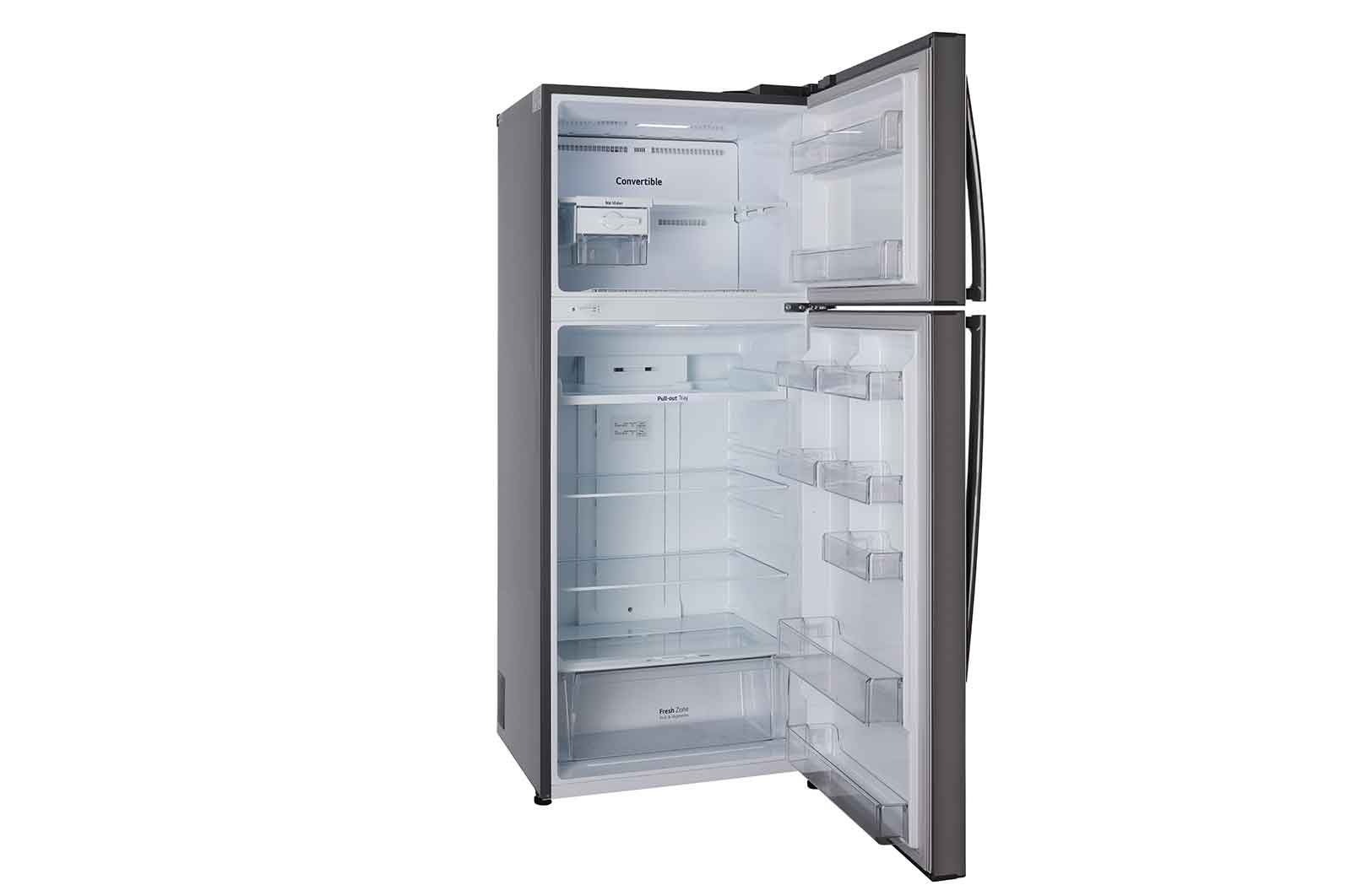 LG 446L, 1 Star, Smart Inverter Compressor, Convertible, Door Cooling™, Shiny Steel Finish, Frost-Free Double Door Refrigerator, GL-T502APZR