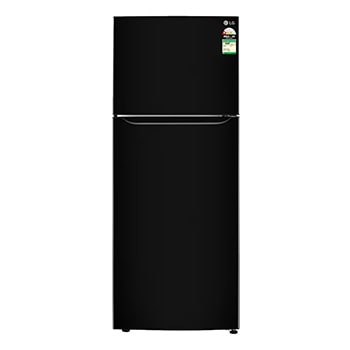Front view of LG 446L Double Door Refrigerator, Convertible, Smart Diagnosis™, DoorCooling+™, Ebony Sheen Finish, 1 Star GL-T502CESR